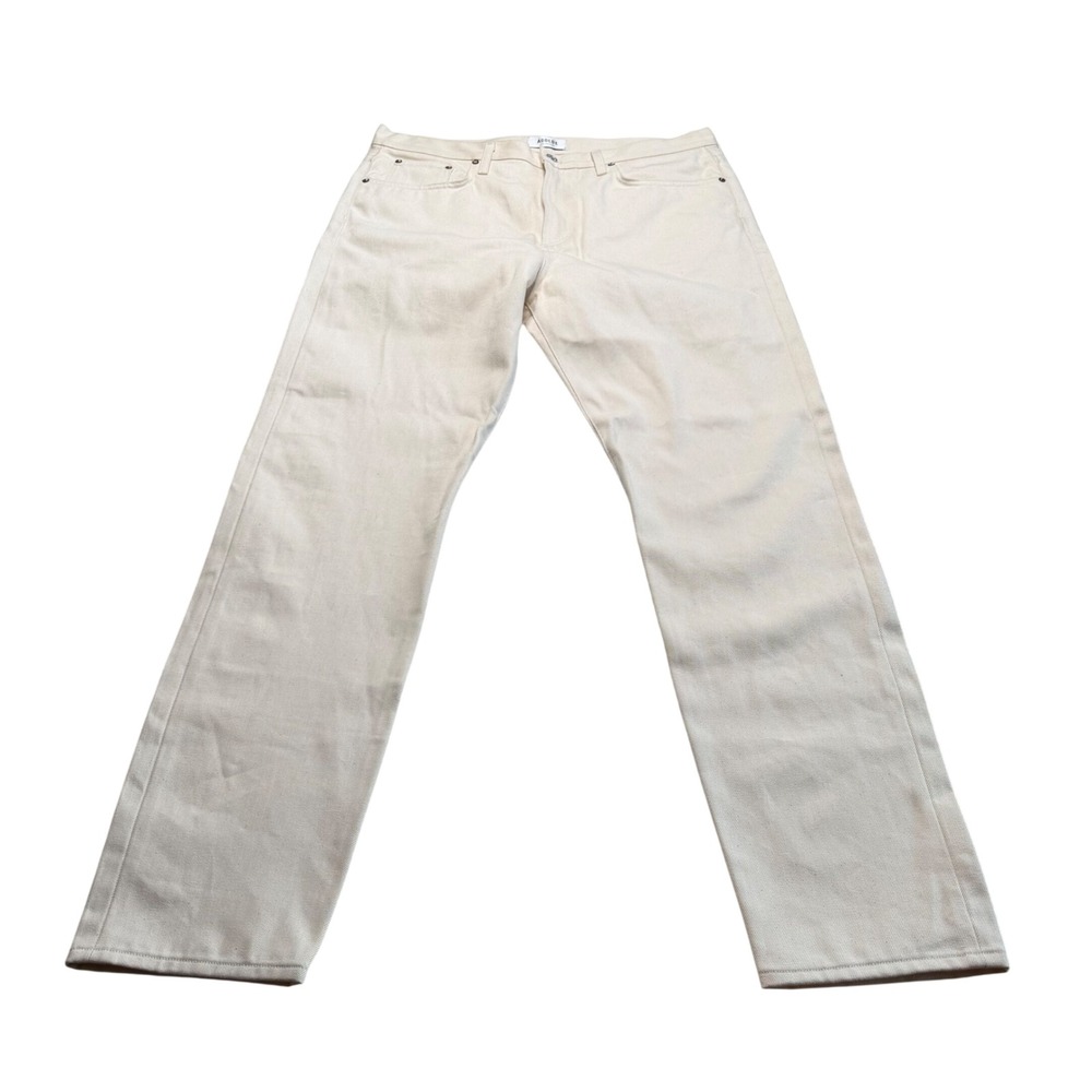 AGOLDE Oatmeal Bone Straight Leg Jeans Cream Men's Size 32